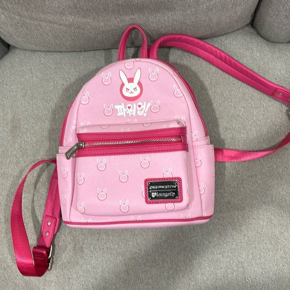 Rare Deadstock Loungefly Overwatch D.Va DVA Pink Mini Backpack